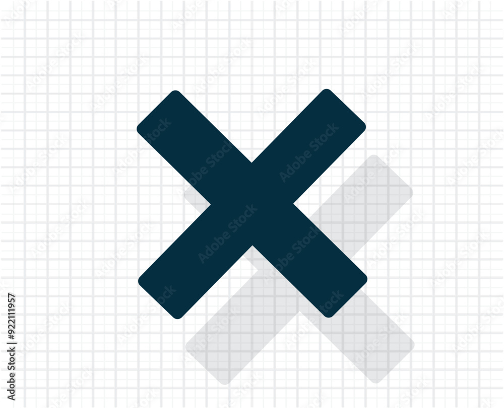 Obraz premium Vector dark color icon with shadow on light checkered background