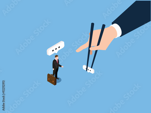Productive dialogue -  communication between coworkers, manager and team 3d isometric vector illustration