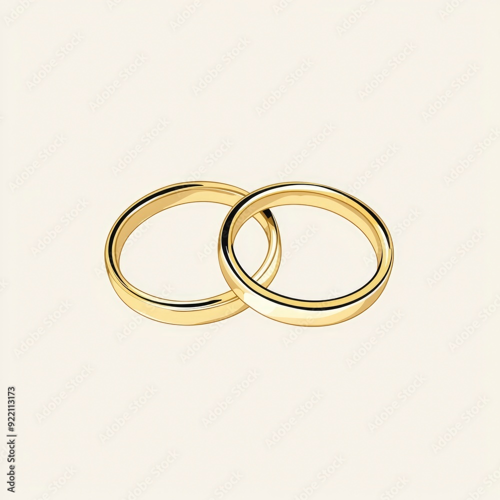 Two Interlocking Gold Wedding Bands Two Interlocking Gold Wedding Bands