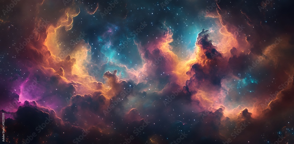 Fototapeta premium Vibrant Nebula background