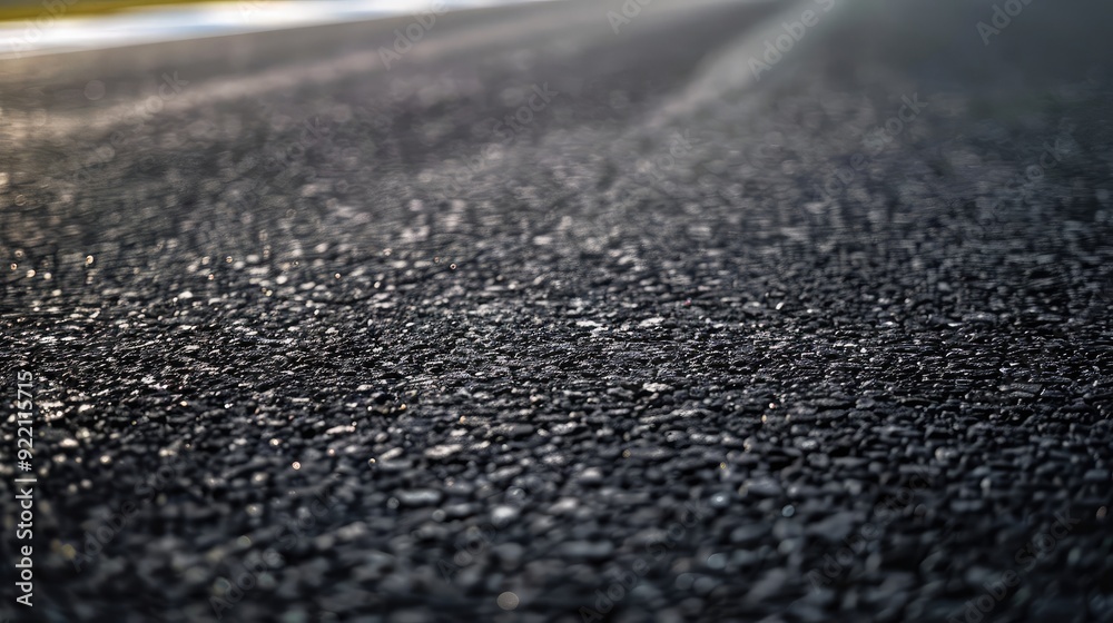 A close-up of a smooth asphalt surface on a racetrack, highlighting the texture and quality of the track materials A close-up of a smooth asphalt surface on a racetrack, highlighting the texture and quality of the track materials