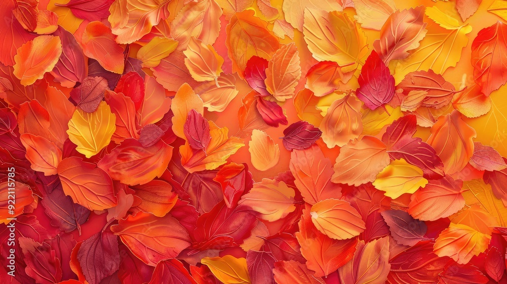 A colorful autumn leaves background with vibrant reds, oranges, and yellows, capturing the essence of fall A colorful autumn leaves background with vibrant reds, oranges, and yellows, capturing the essence of fall