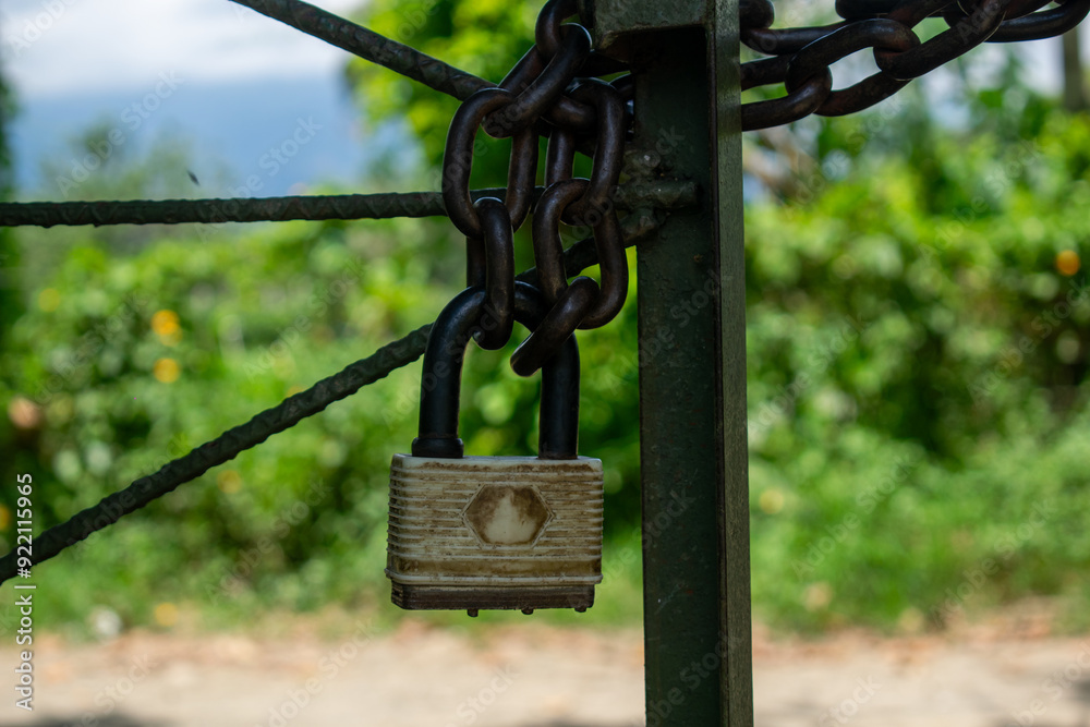 Padlock and Chain Securing Field Gate – Agricultural Security Padlock and Chain Securing Field Gate – Agricultural Security