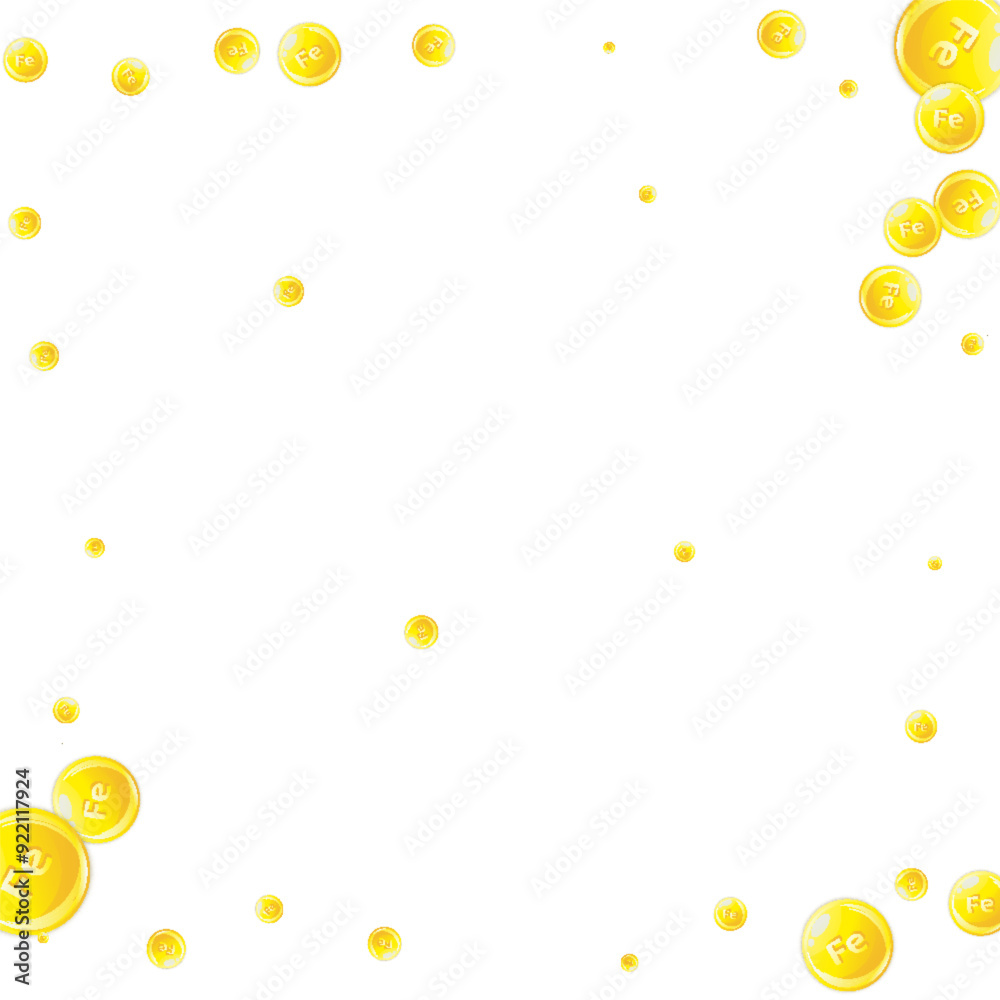 Ferritin round droplets scattered randomly.