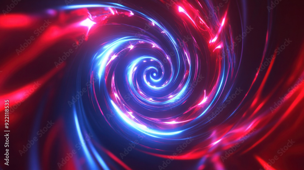 Red vortex swirl with glowing circles, digital energy art Red vortex swirl with glowing circles, digital energy art