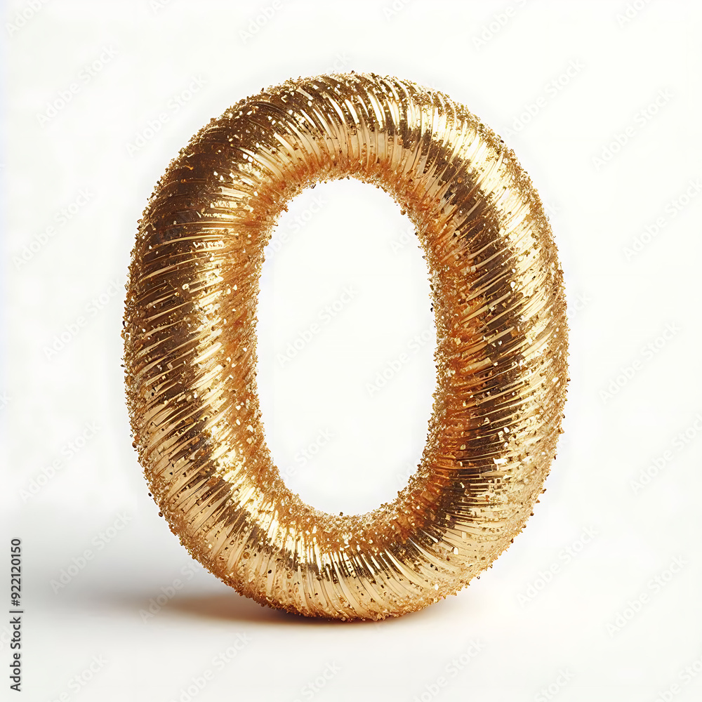 Gold shimmery number 0 with a solid white background. Gold shimmery number 0 with a solid white background.