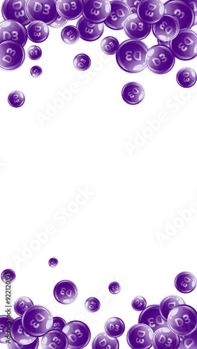 Vitamin D3 round capsules.