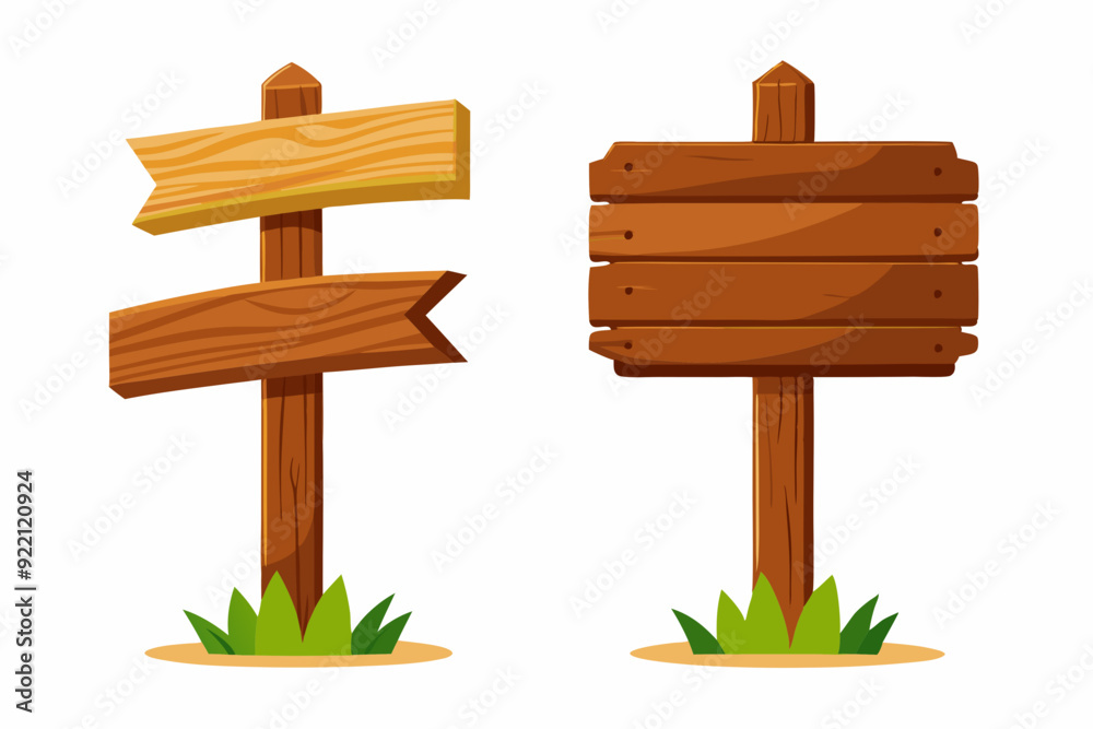 Different design wooden sign board art vector illustration Different design wooden sign board art vector illustration