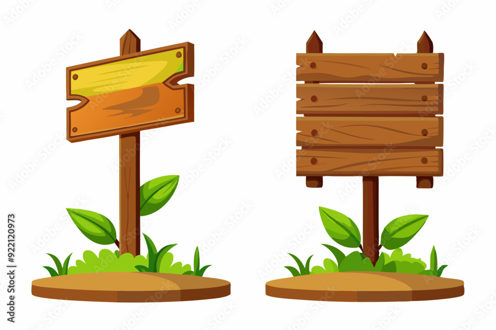 Different design wooden sign board art vector illustration Different design wooden sign board art vector illustration