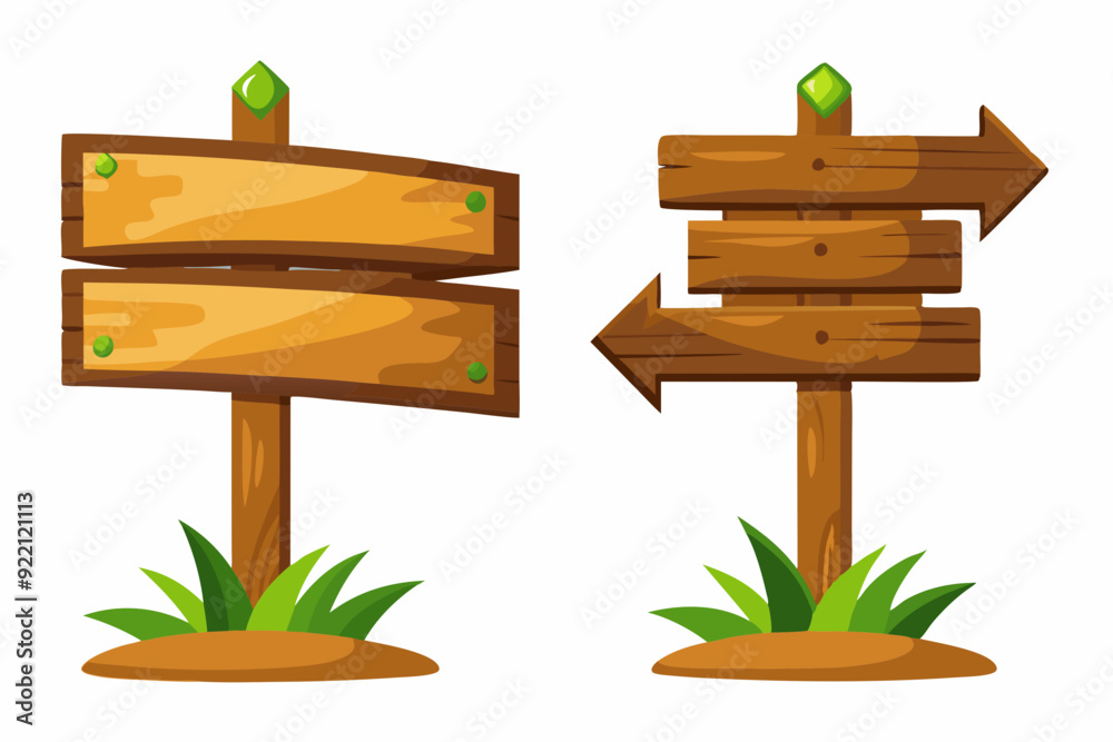 Different design wooden sign board art vector illustration Different design wooden sign board art vector illustration