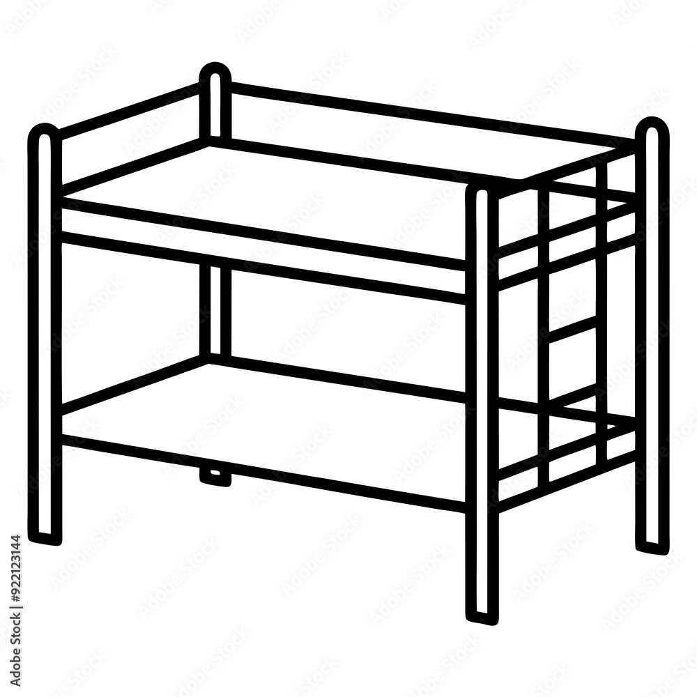 A bunk bed art vector illustration