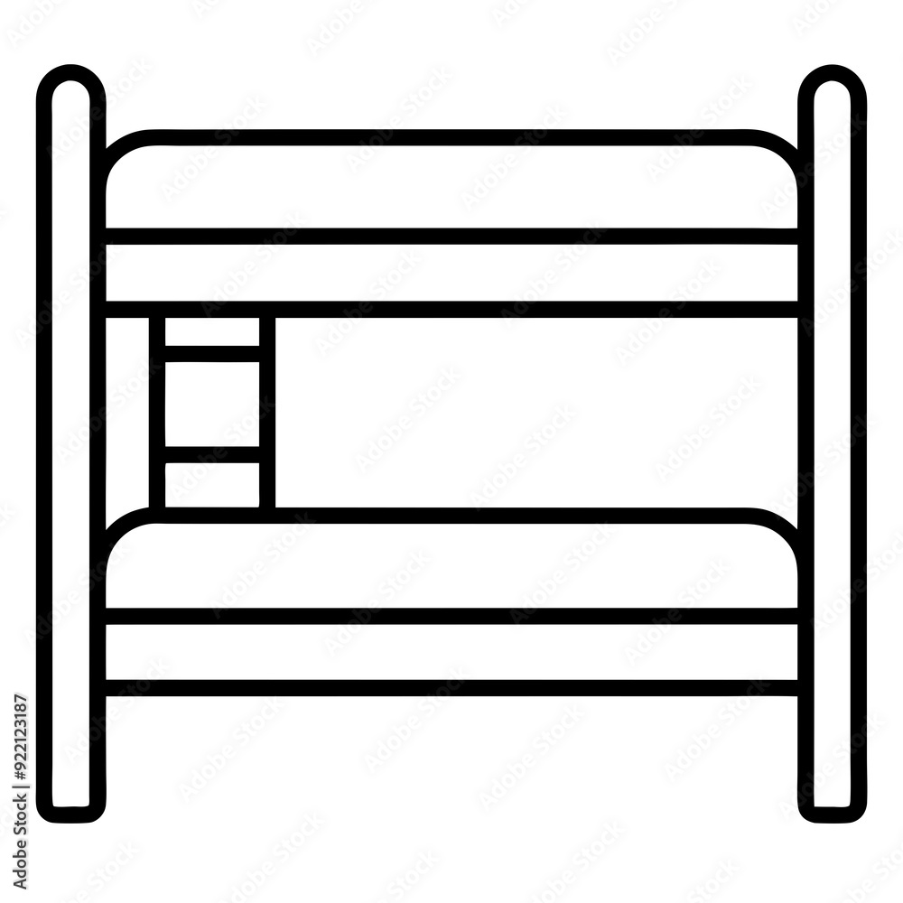 A bunk bed art vector illustration A bunk bed art vector illustration