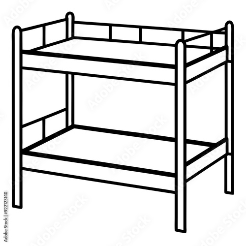 A bunk bed art vector illustration