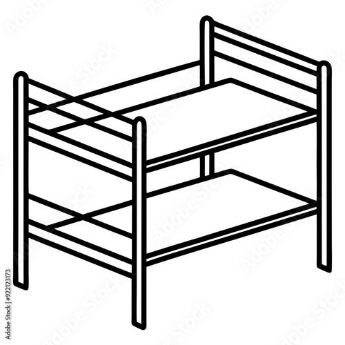 A bunk bed art vector illustration