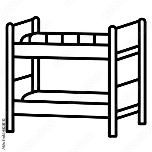 A bunk bed art vector illustration