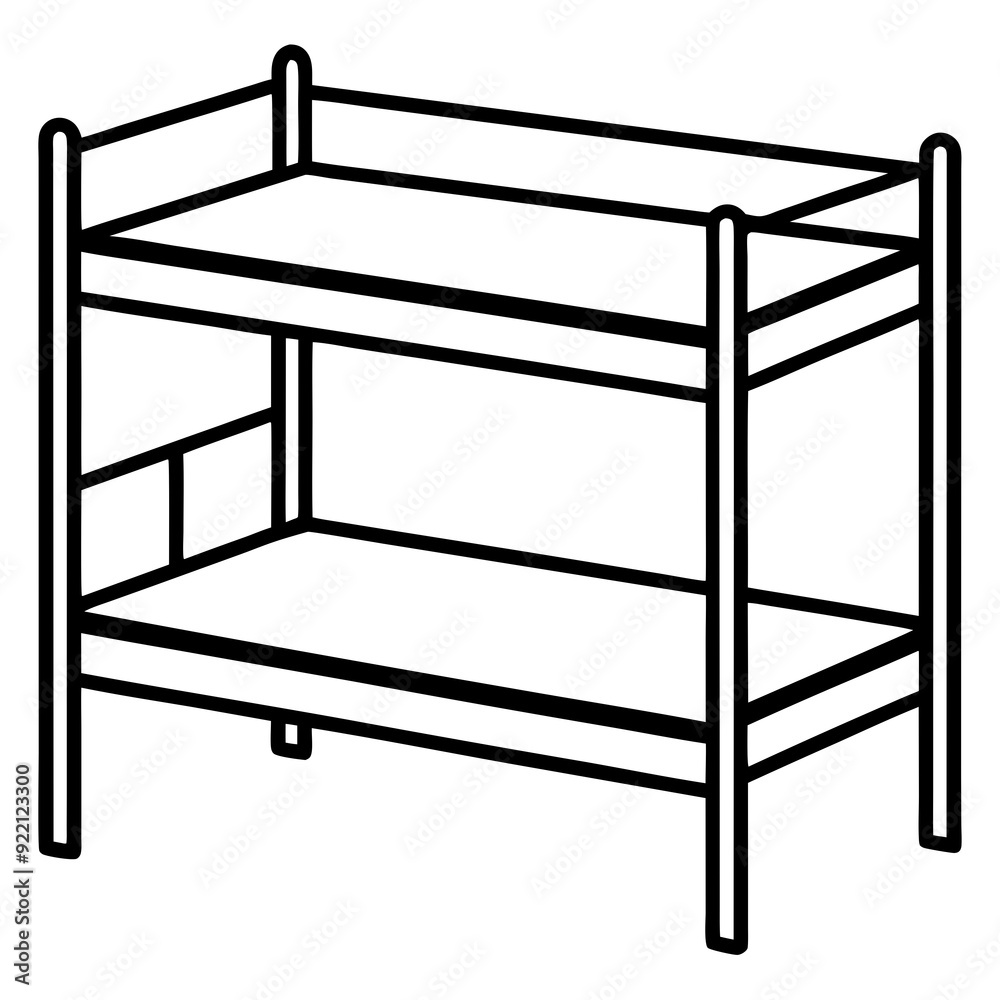 A bunk bed art vector illustration A bunk bed art vector illustration