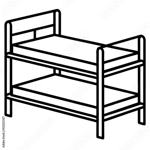 A bunk bed art vector illustration