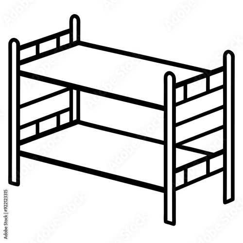 A bunk bed art vector illustration