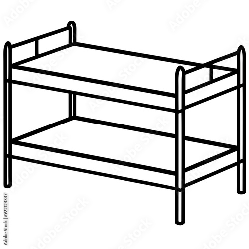 A bunk bed art vector illustration