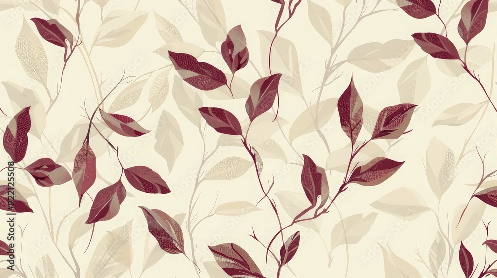 Delicate seamless pattern of floral sprigs and leaves. Delicate seamless pattern of floral sprigs and leaves.