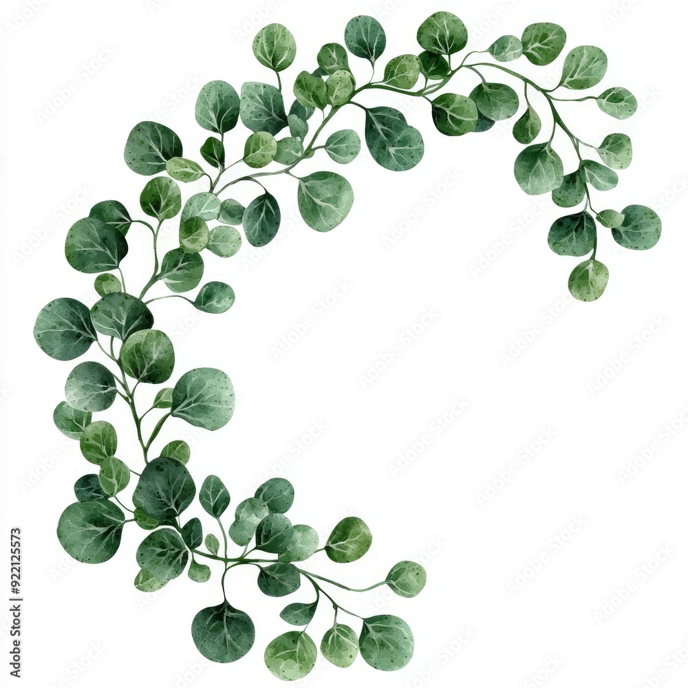 Watercolor Eucalyptus Wreath Illustration Watercolor Eucalyptus Wreath Illustration