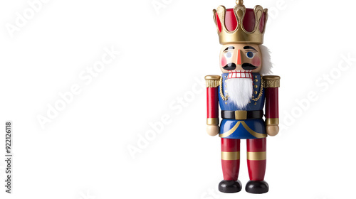 Regal toy soldier nutcracker, isolated on white background