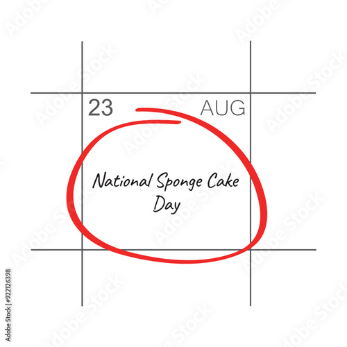National Sponge Cake Day, August 23 - calendar date.