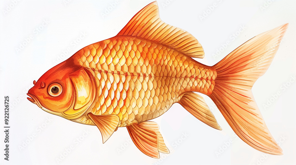 Golden Grace: Watercolor Goldfish in Motion Golden Grace: Watercolor Goldfish in Motion