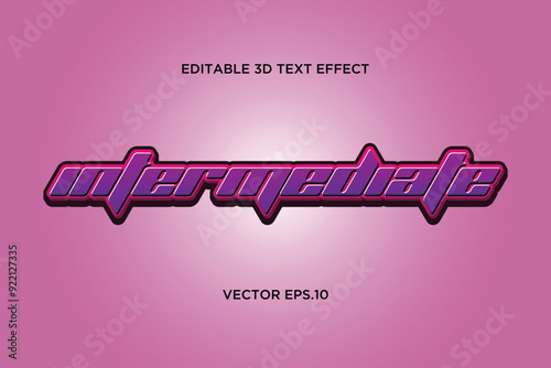 "intermediate" editable 3d text effect