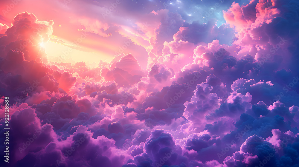 3d render, abstract fantasy background of colorful sky with neon clouds 3d render, abstract fantasy background of colorful sky with neon clouds