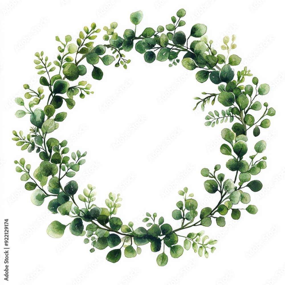 Watercolor Eucalyptus Wreath Watercolor Eucalyptus Wreath