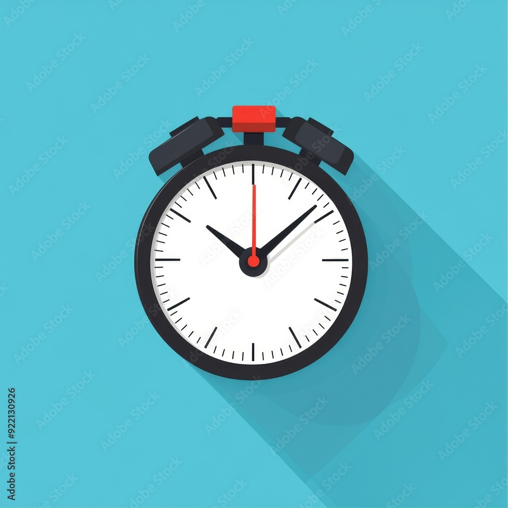 Extended Hours. Flat Stopwatch Symbol for Precision Timing and Urgent Deadlines Extended Hours. Flat Stopwatch Symbol for Precision Timing and Urgent Deadlines