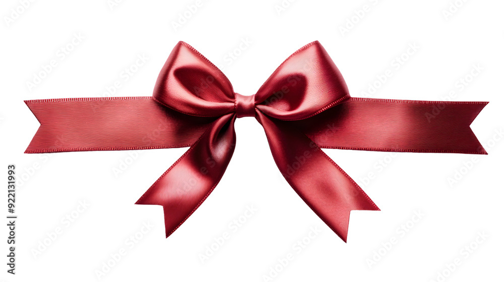 Red ribbon bow, isolated on white background Red ribbon bow, isolated on white background