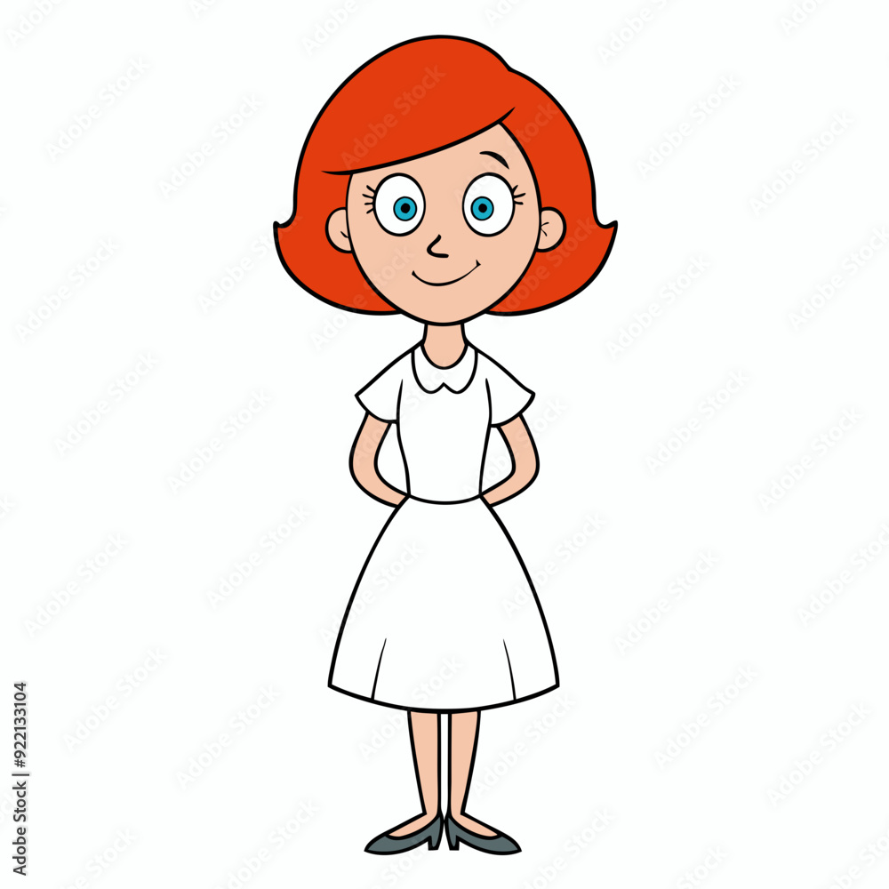 A red haired lady, art vector illustration A red haired lady, art vector illustration