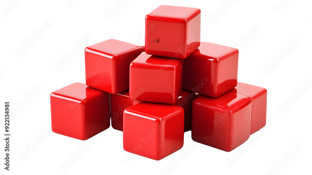 Red discount cubes, isolated on white background Red discount cubes, isolated on white background