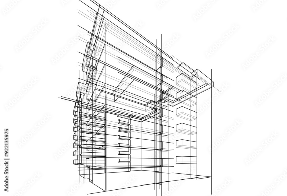 Architectural background vector 3d illustration Architectural background vector 3d illustration