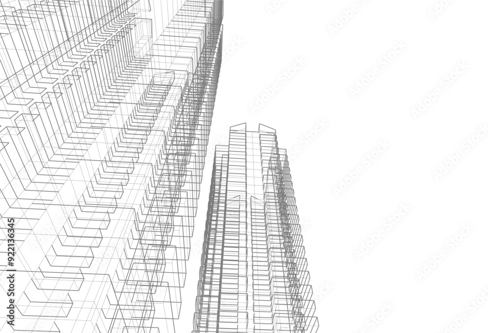 Fototapeta premium Architectural background vector 3d illustration