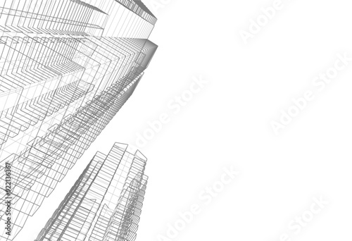 Architectural background vector 3d illustration