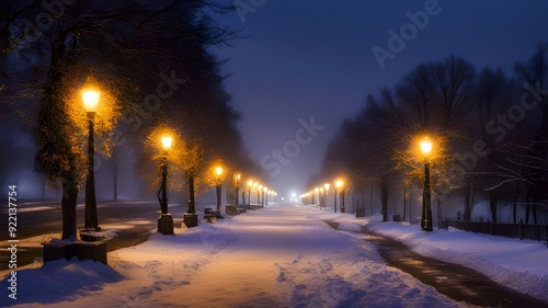 City night street, winter