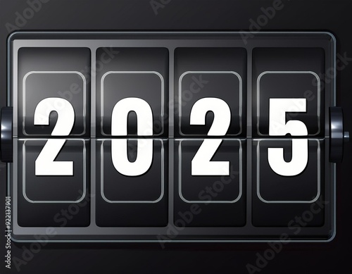 Analog counter counting to 2025 background. Time-lapse speed. Happy new year eve number counter. 4K footage motion graphic video rendering.