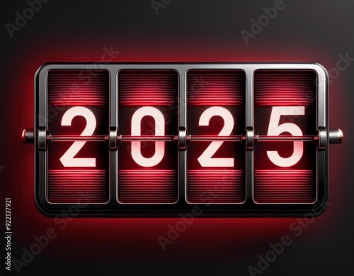 Analog counter counting to 2025 background. Time-lapse speed. Happy new year eve number counter. 4K footage motion graphic video rendering.