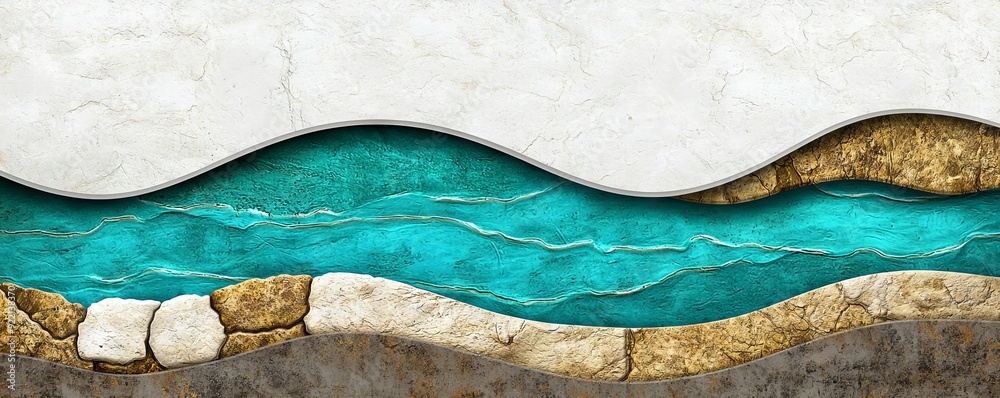 Obraz premium Abstract Wavy Patterns in Earthy Tones