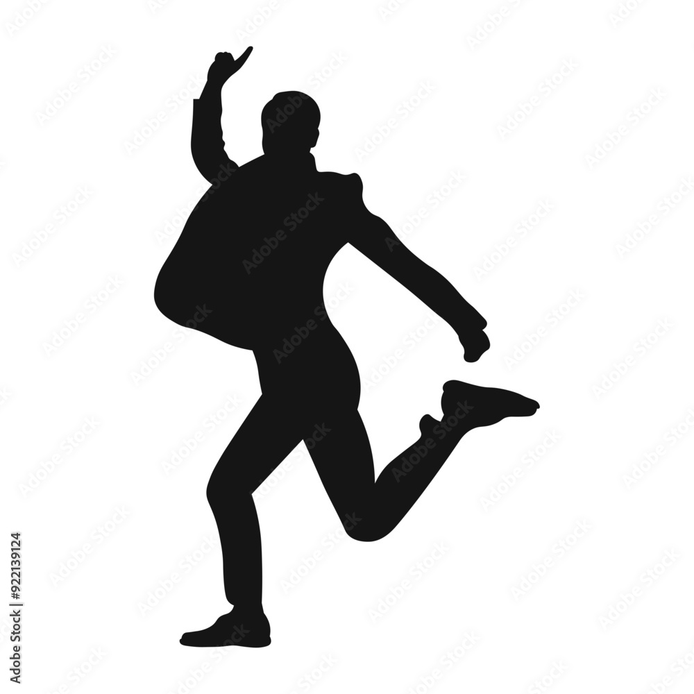 man in jacket pointing up vector silhouette man in jacket pointing up vector silhouette