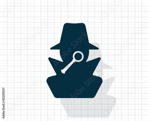 Vector dark color icon with shadow on light checkered background