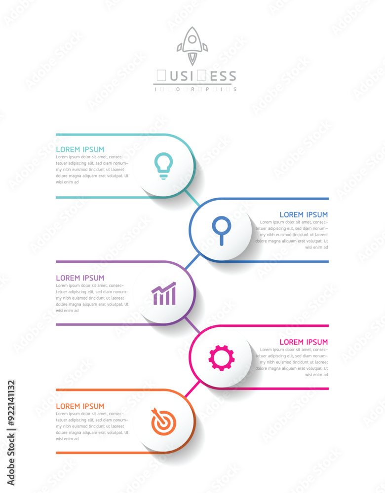 Vector infographic business presentation template connected with 5 options Vector infographic business presentation template connected with 5 options