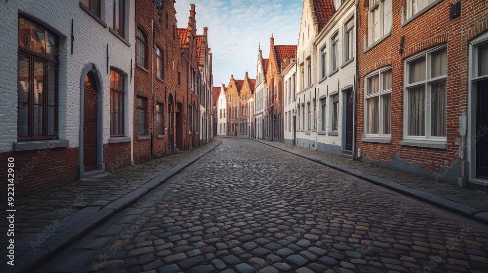 Fototapeta premium Cobblestone Street in a Historic Town