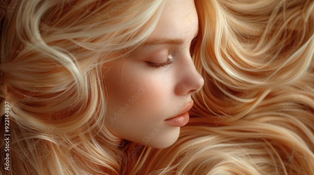 Naklejka premium Blonde Beauty Hair Close-Up