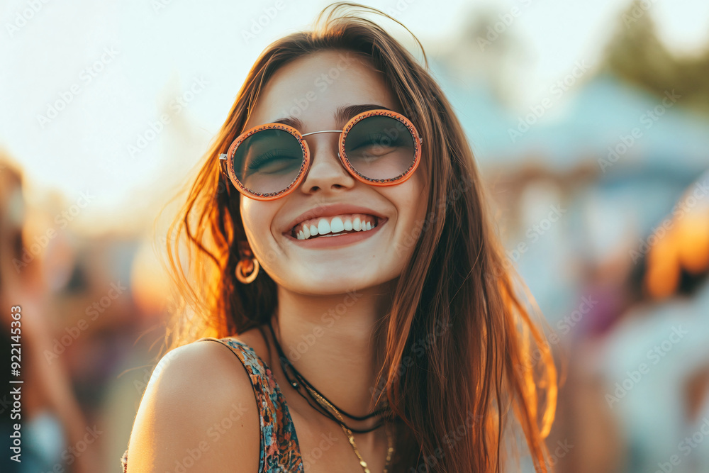 Joyful Celebration: Happy Girl Enjoying a Festival Joyful Celebration: Happy Girl Enjoying a Festival