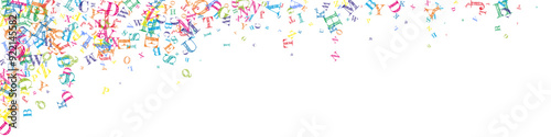 Flying latin letters. Colorful childish scattered