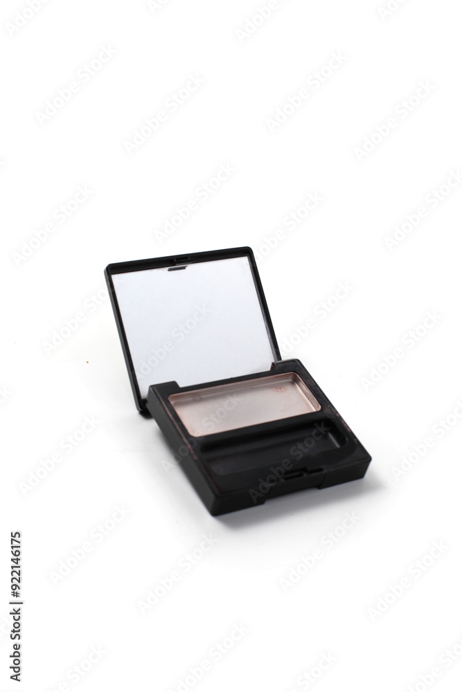empty eye shadow box,empty powder compact, isolated on white background empty eye shadow box,empty powder compact, isolated on white background